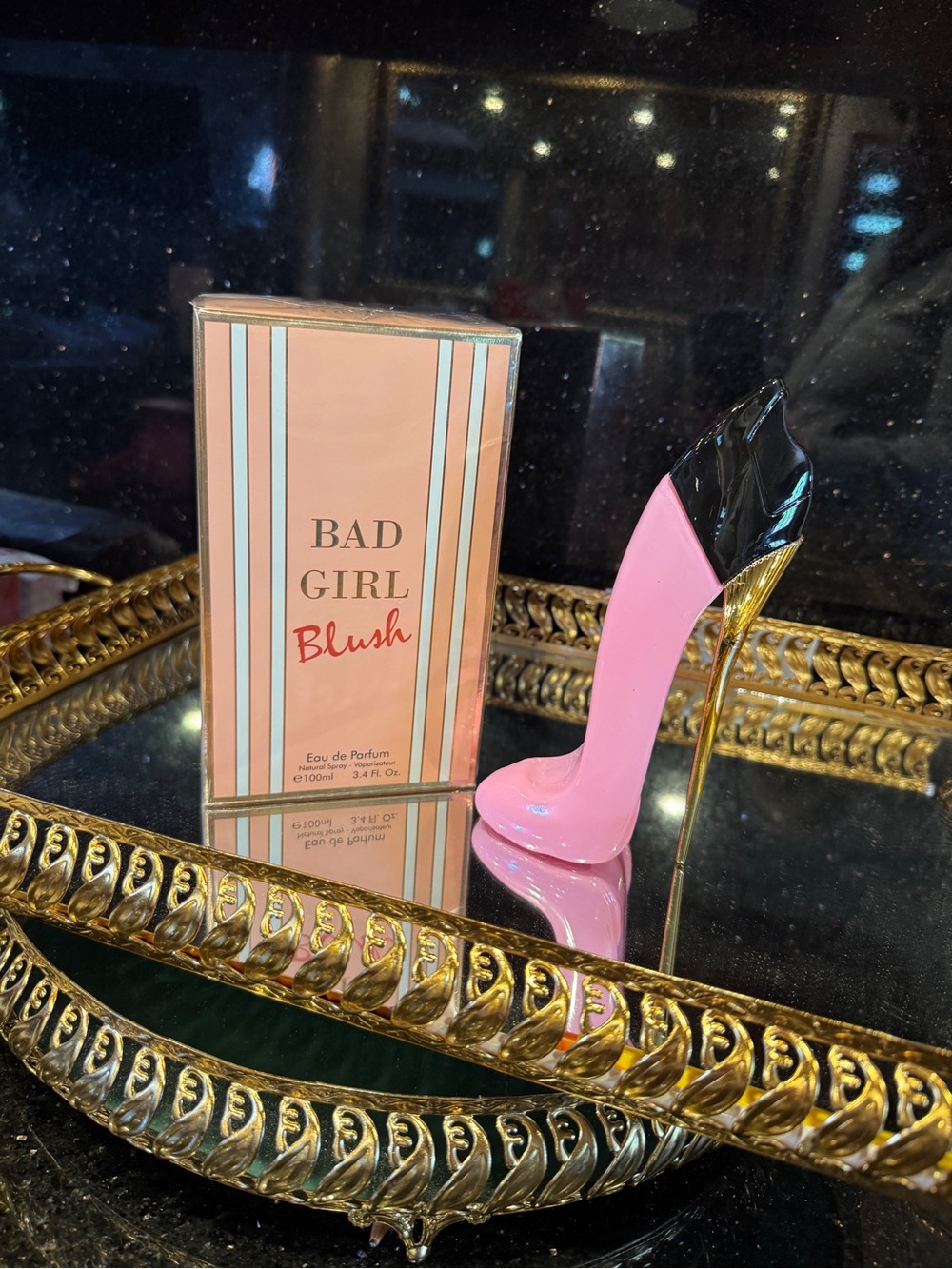 Bad Girl Blush Eau de Parfum - Pink & Gold Stiletto Bottle